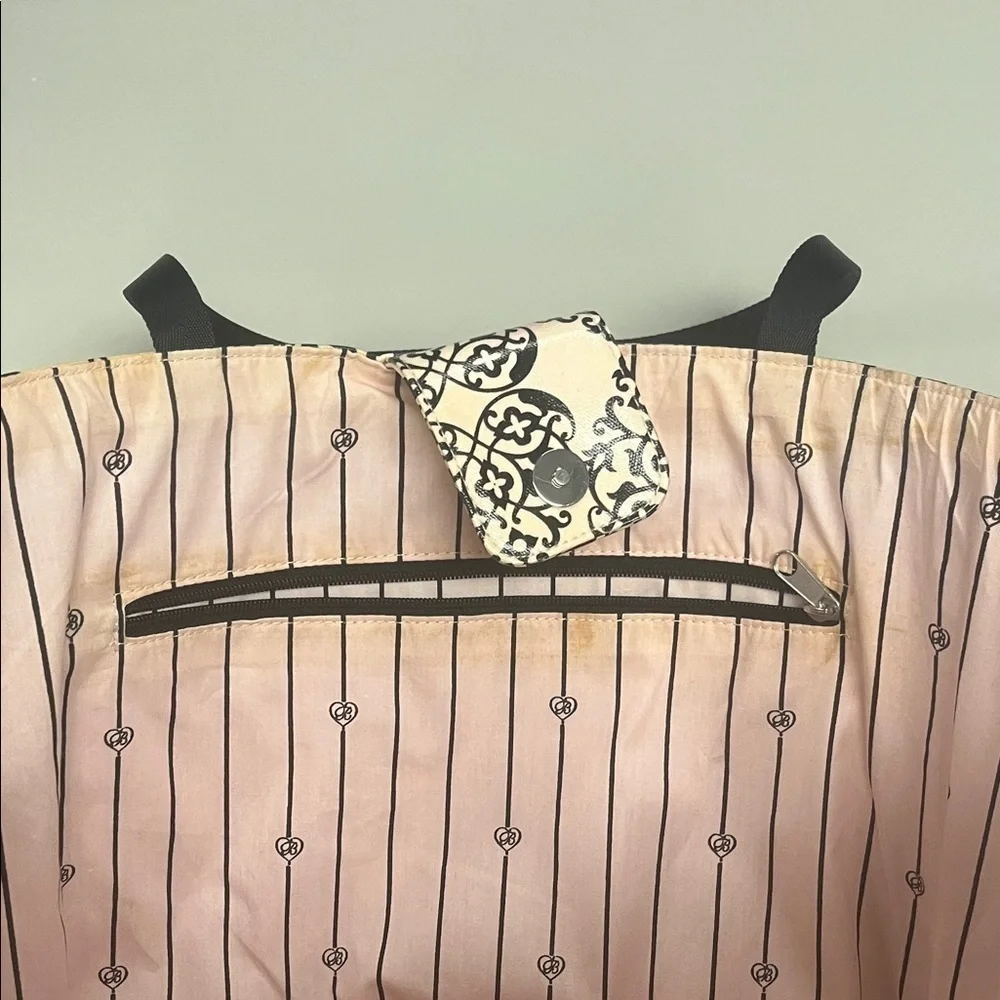 Brighton Cream and Burgundy Patterned Large Tote